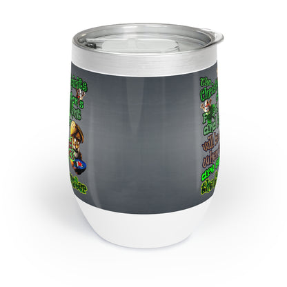 christmas spirits of boston - Chill Wine Tumbler (grey-light grey)
