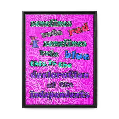 declaration of the independents - framed canvas art (pink swirl)
