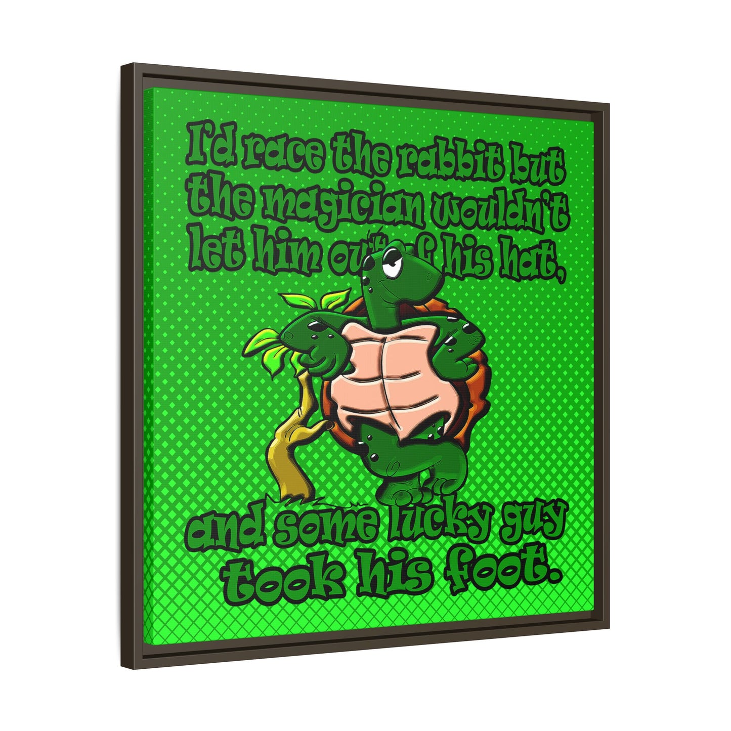 turtle race - framed canvas art (logo green)