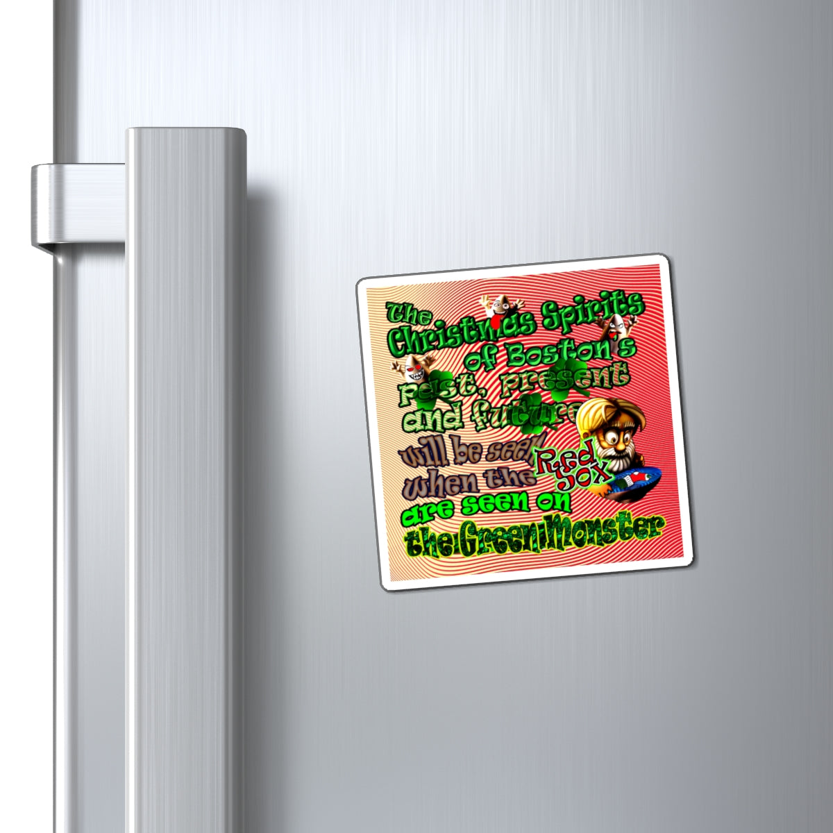 christmas spirits of boston - Magnets - (yellow-orange wave)