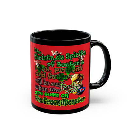christmas spirits of boston - Black Mug (red)
