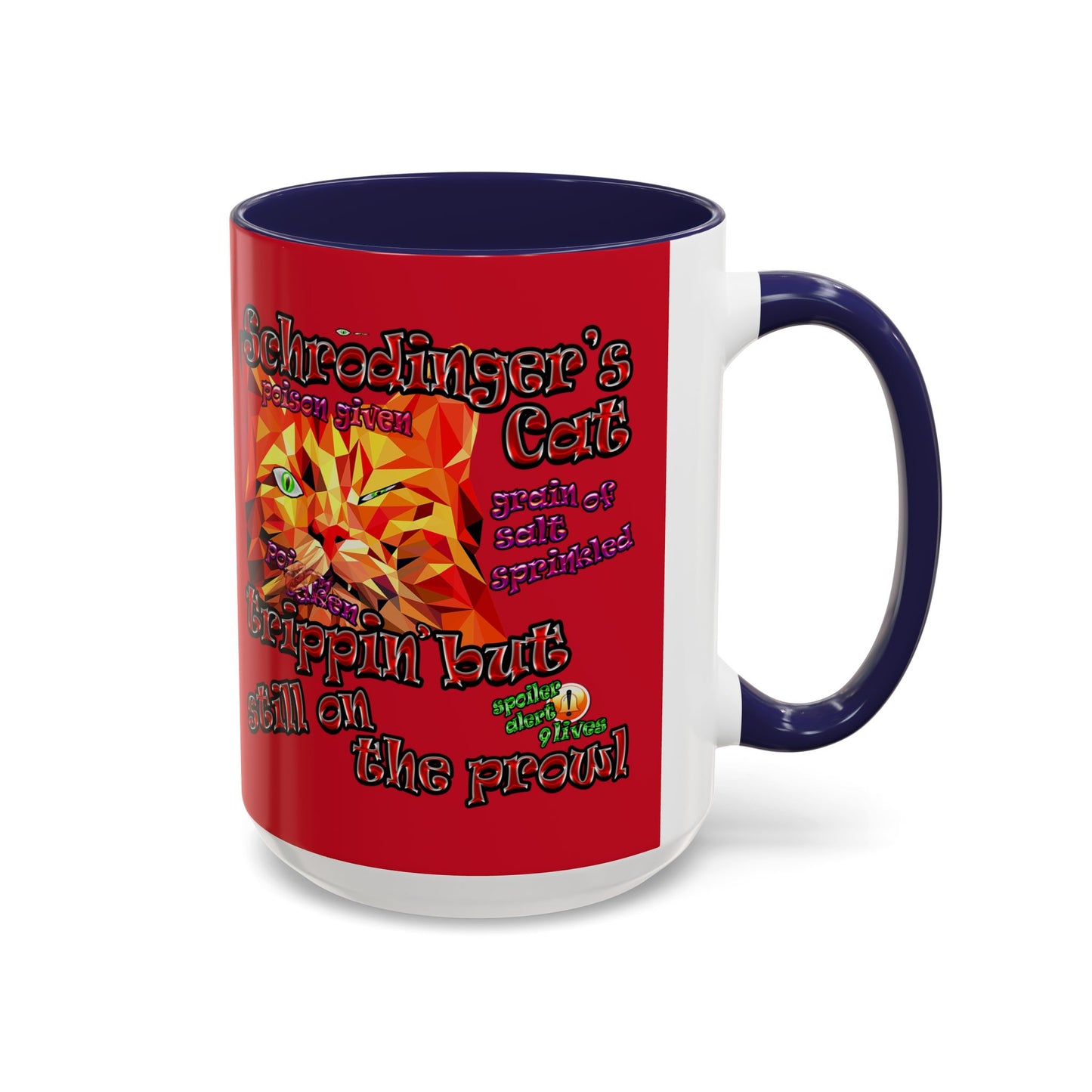 schrodinger's cat - Accent Mug (dark red)