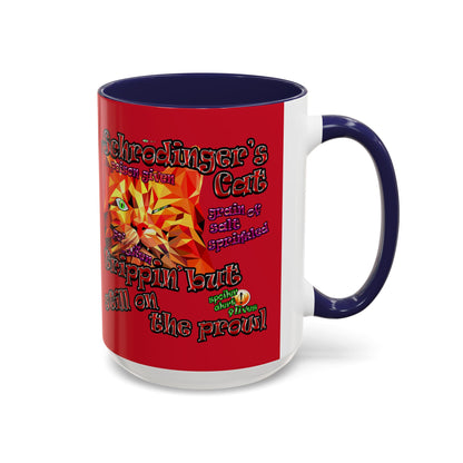 schrodinger's cat - Accent Mug (dark red)