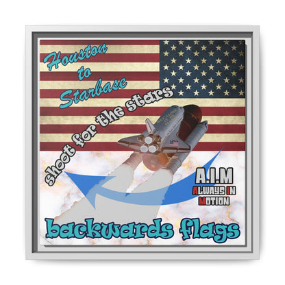 shoot for the stars - framed canvas art (white marble)
