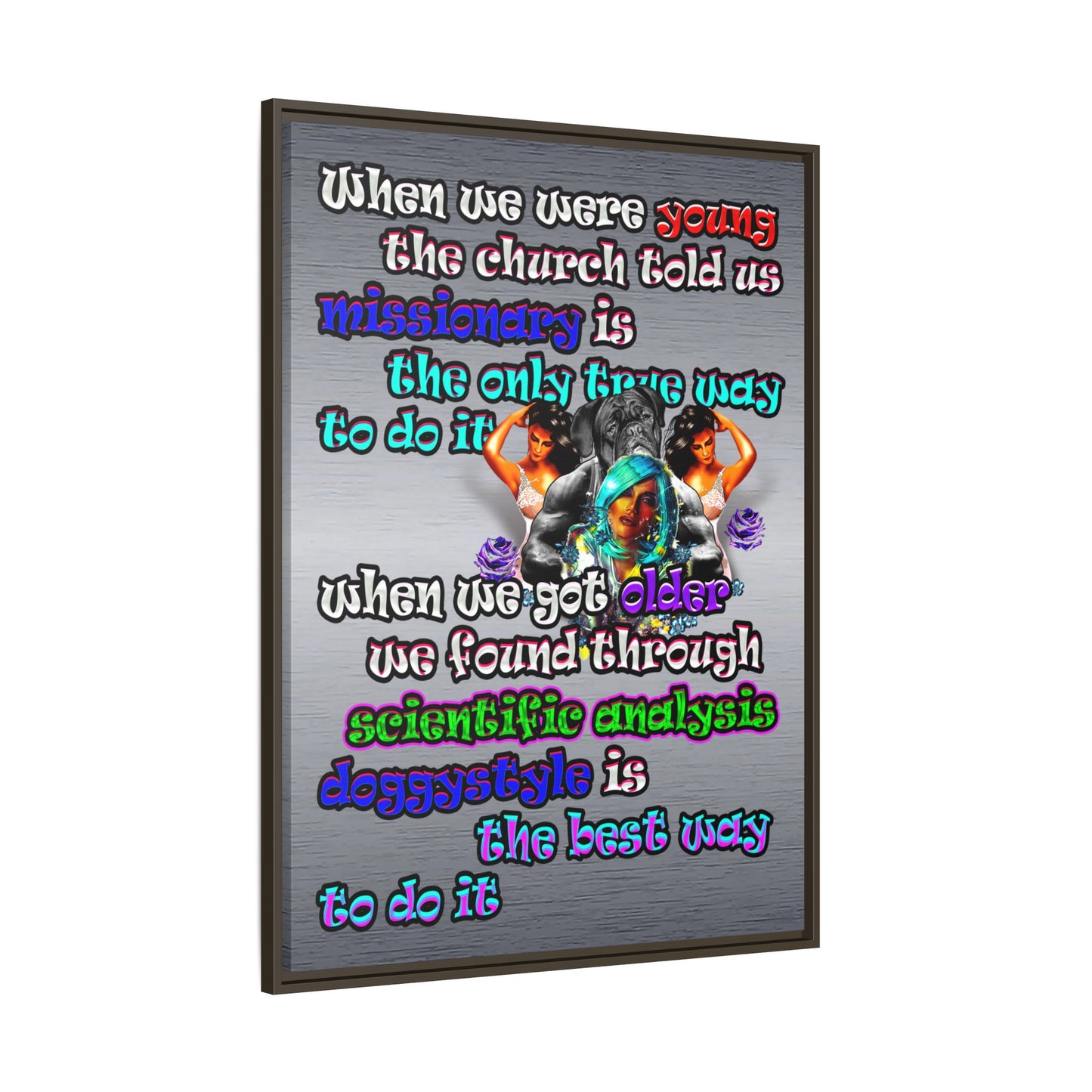 doggystyle - framed canvas art (brushed nickel)