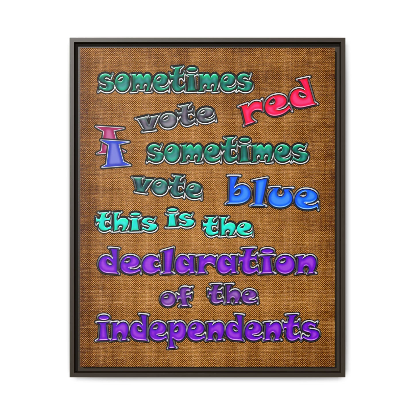 declaration of the independents - framed canvas art (brown papyrus)