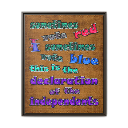 declaration of the independents - framed canvas art (brown papyrus)