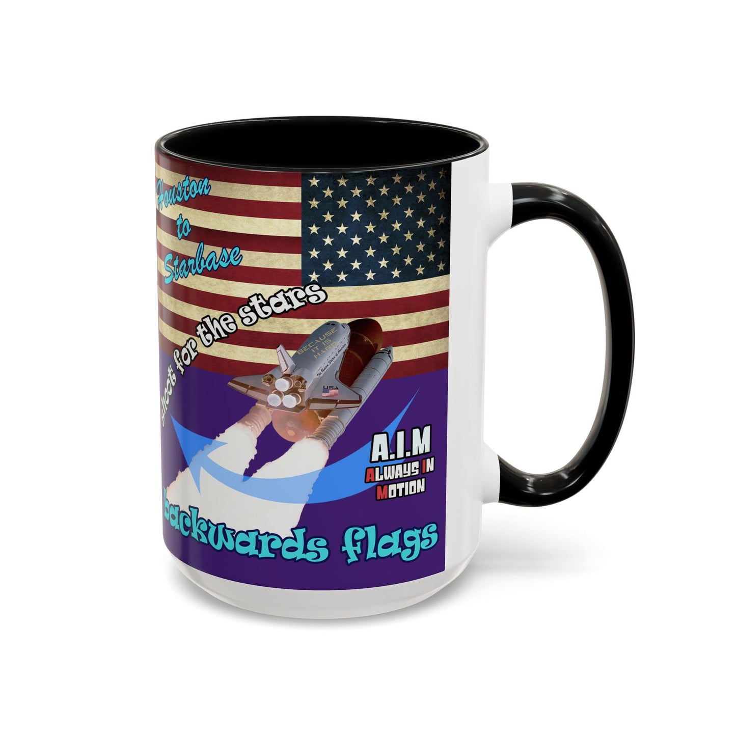 shoot for the stars - Accent Mug (purple)
