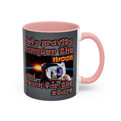 defy conquer reach - Accent Mug (grey-light grey)