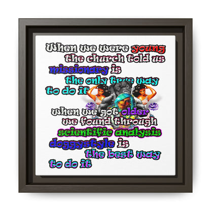 doggystyle - framed canvas art (white)