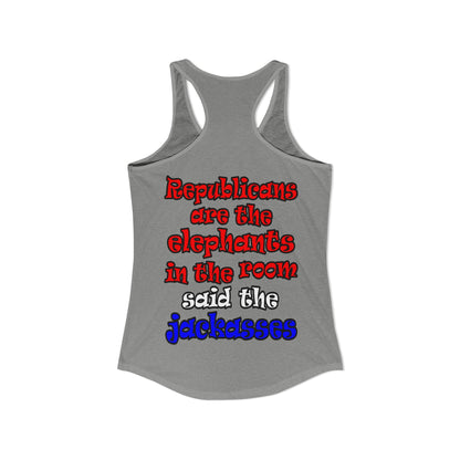 donkeys and elephants - Women's Ideal Racerback Tank