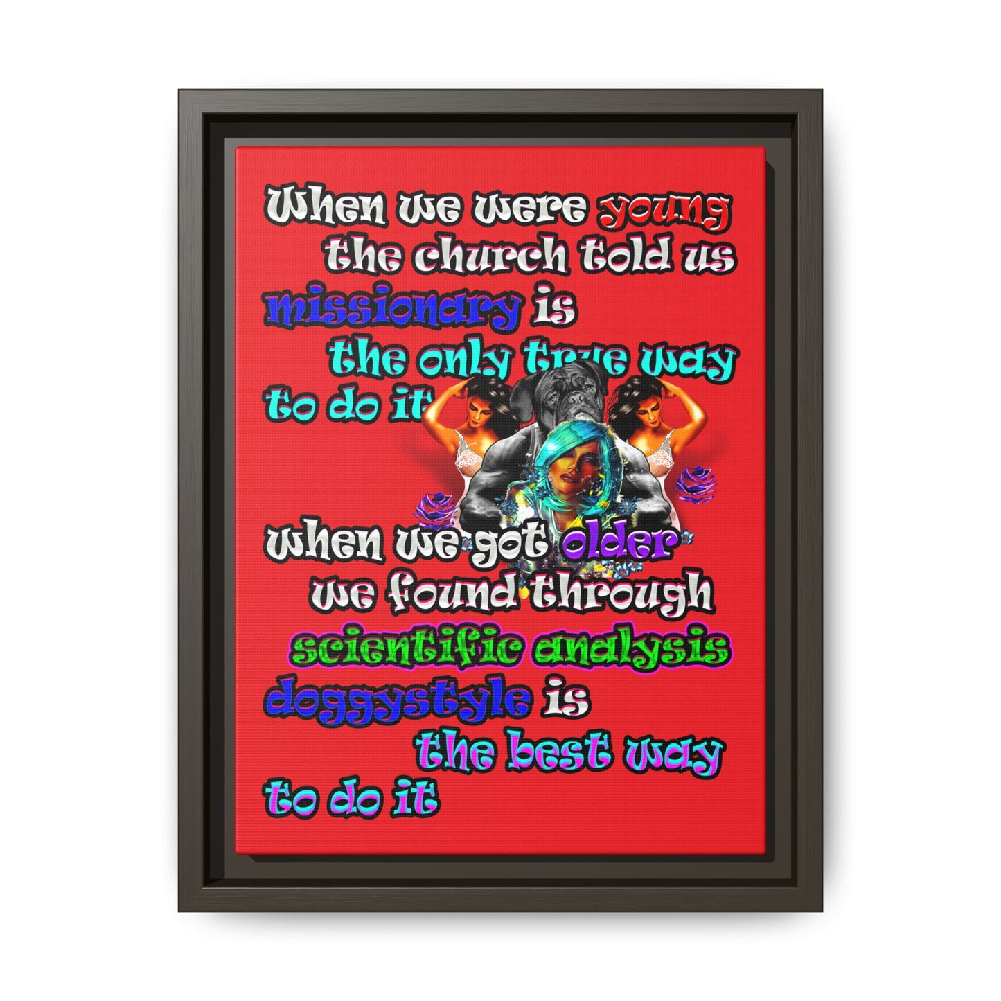 doggystyle - framed canvas art (red)