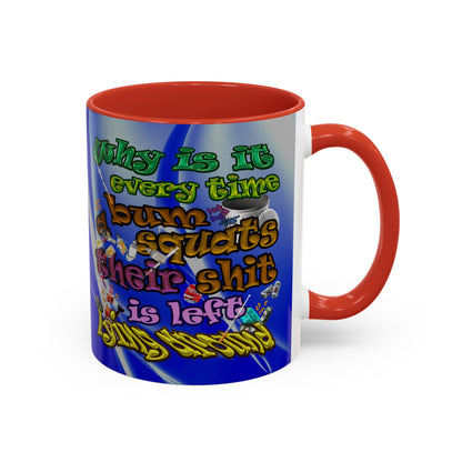 the bum's shit - Accent Mug (blue-white wave)