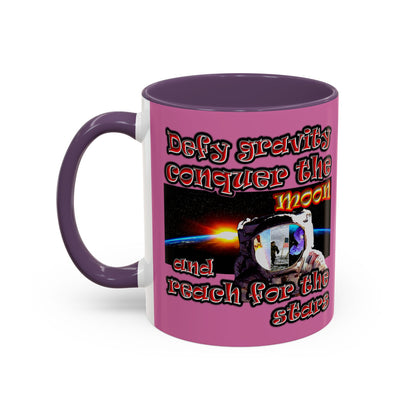 defy conquer reach - Accent Mug (light pink)
