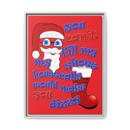 santa's shoes - framed canvas art (red)