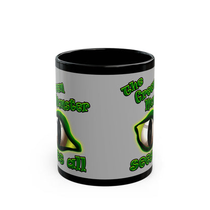 green monster - Black Mug (light grey)