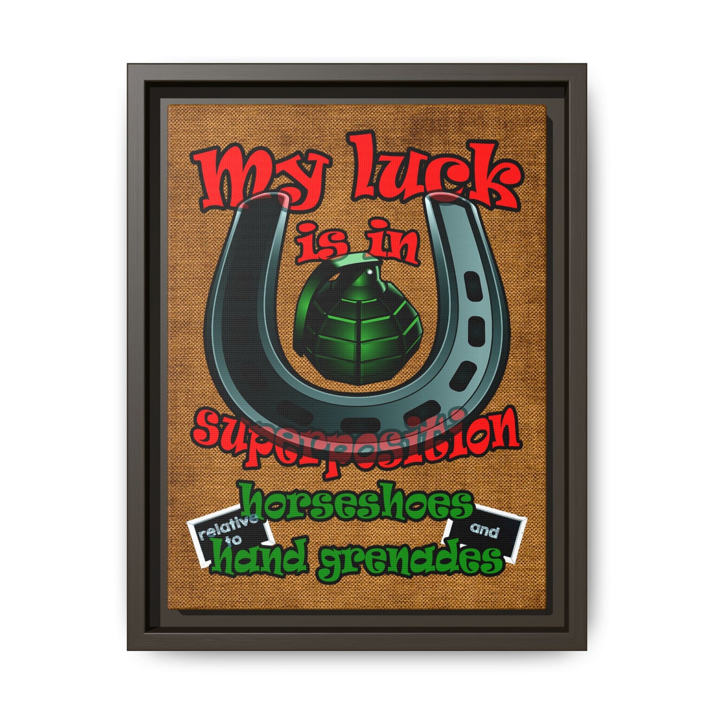my luck - framed canvas art (brown papyrus)