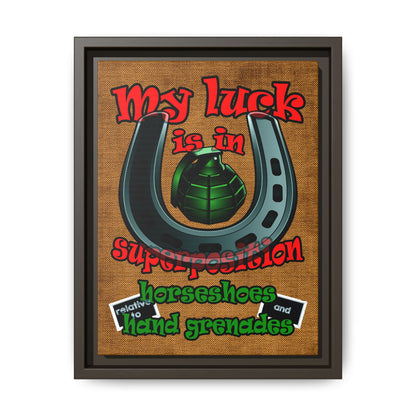 my luck - framed canvas art (brown papyrus)