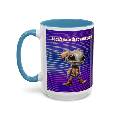 I don't care that your grey - Accent Mug (purple wave)