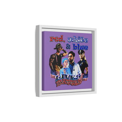 rw&b lives matter - framed canvas art (light purple)