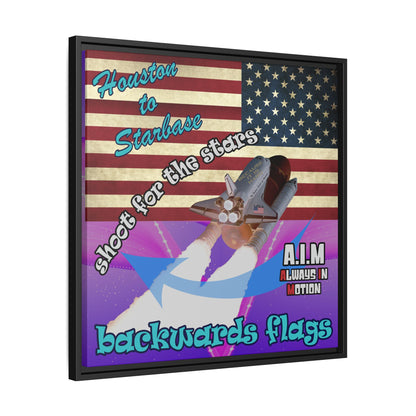 shoot for the stars - framed canvas art (purple-pink wave)