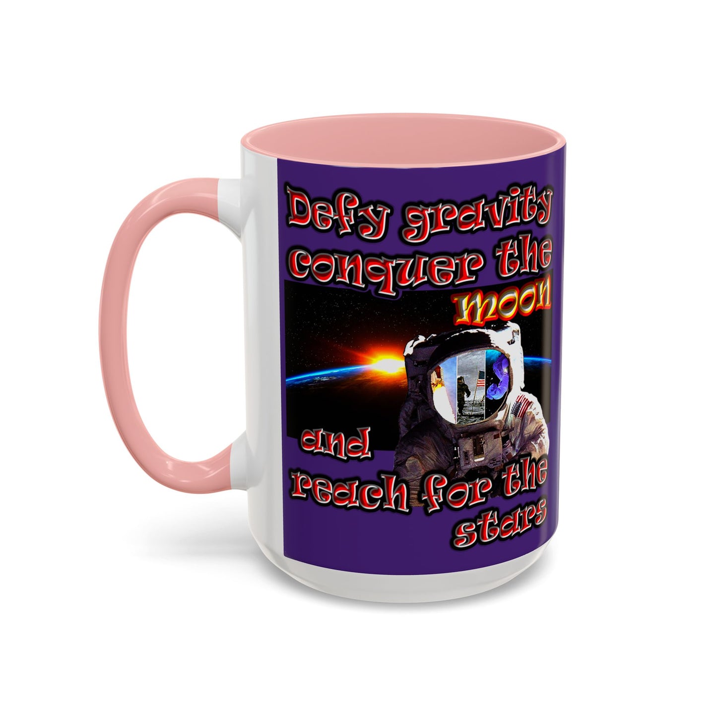 defy conquer reach - Accent Mug (purple)