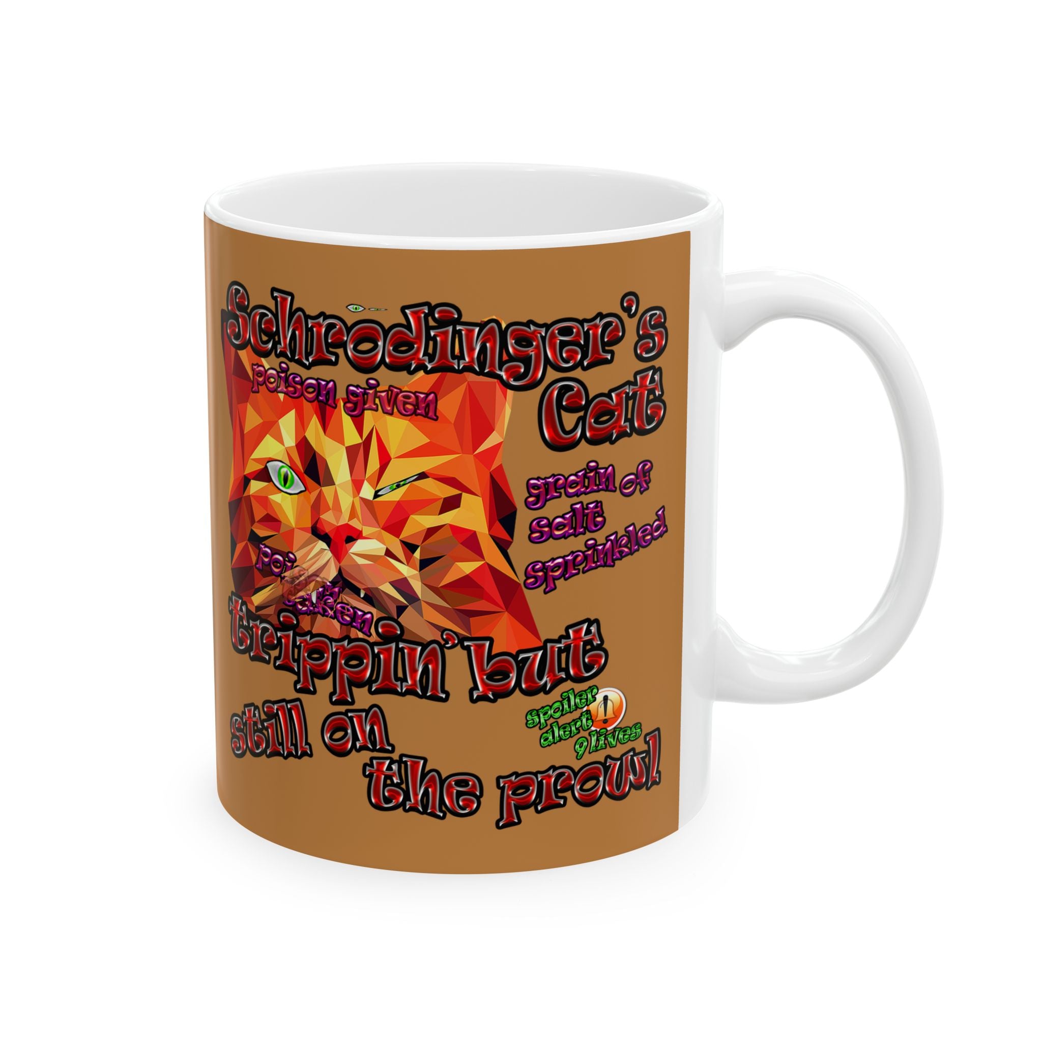 schrodinger's cat - White Mug (light brown)