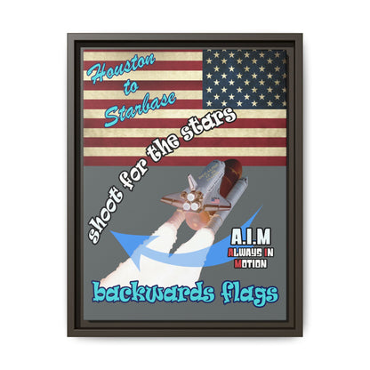 shoot for the stars - framed canvas art (dark grey)