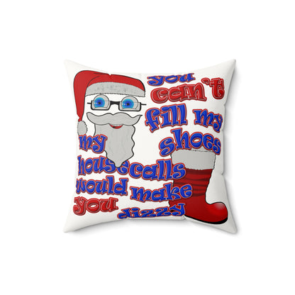santa's shoes - Faux Suede Square Pillow - (white)