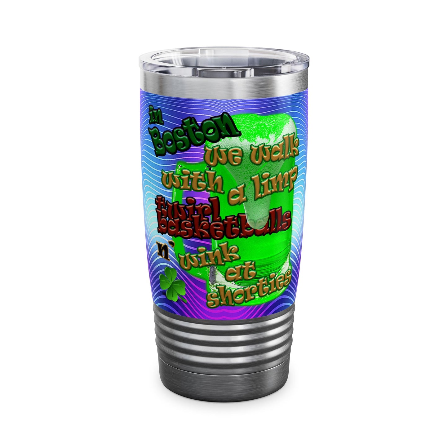 celtics logo - Ringneck Tumbler, 20oz (purple wave)