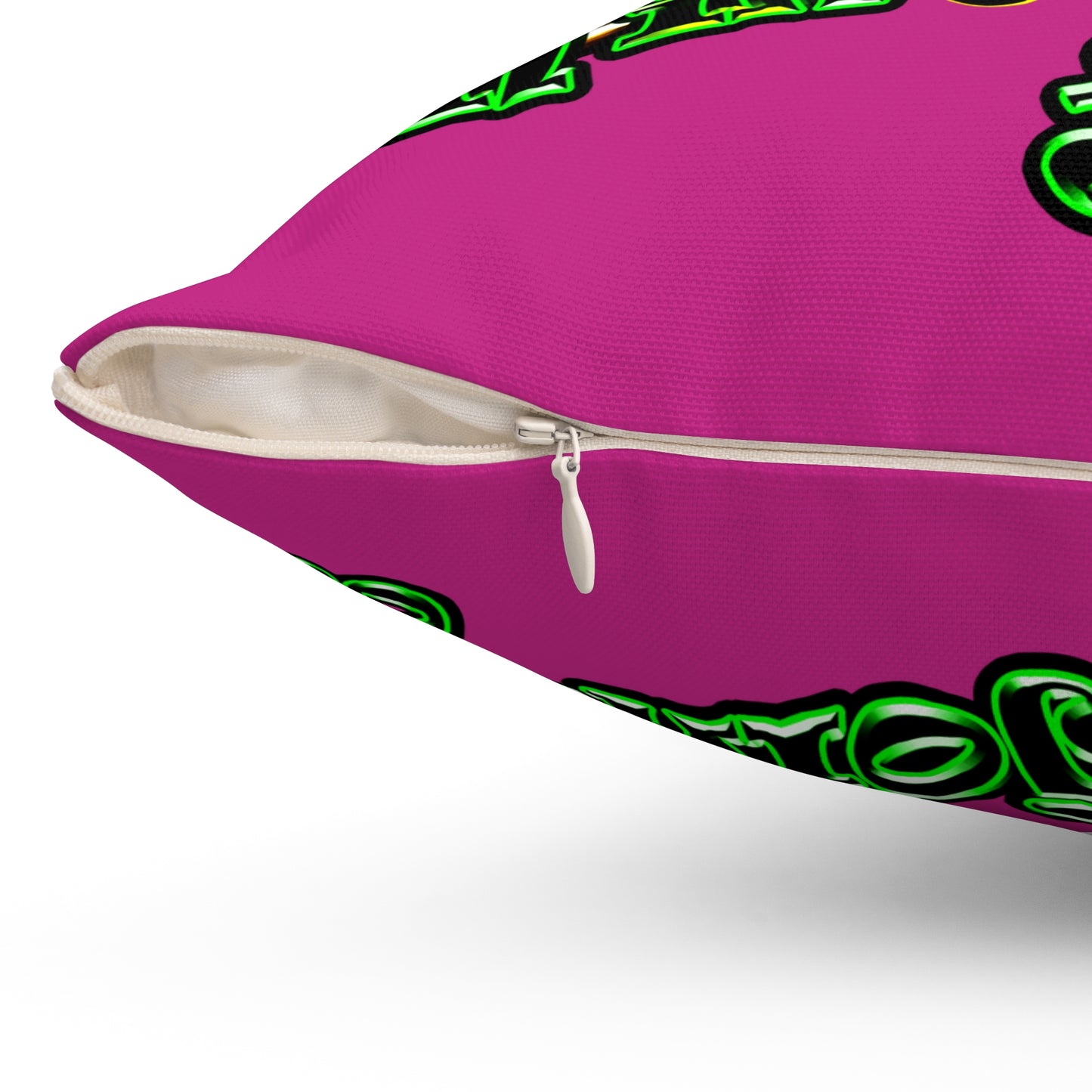 og - Spun Polyester Square Pillow - (pink)