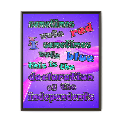 declaration of the independents - framed canvas art (purple-pink wave)