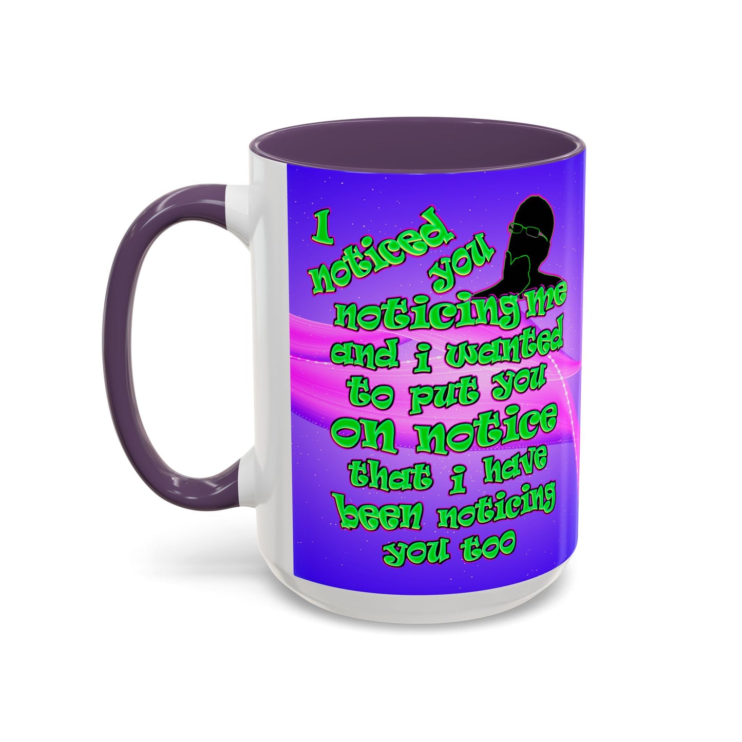 noticed you noticing - Accent Mug (purple-pink wave)