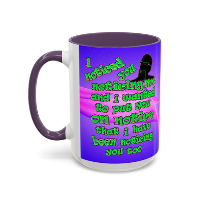 noticed you noticing - Accent Mug (purple-pink wave)