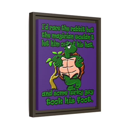 turtle race - framed canvas art (purple)
