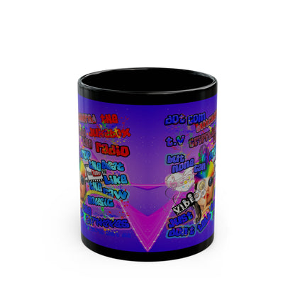 drop the beat - Black Mug (purple-pink wave)
