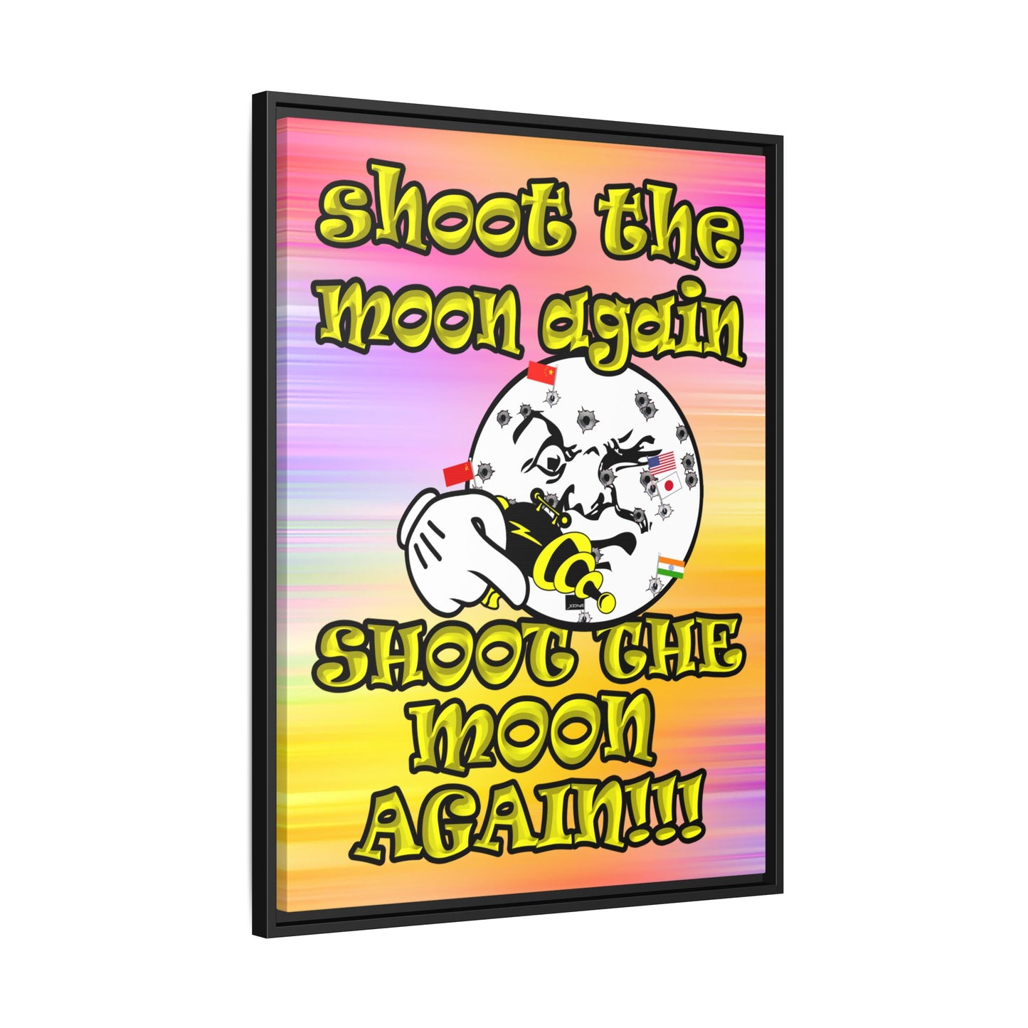 shoot the moon again - framed canvas art (color blur)