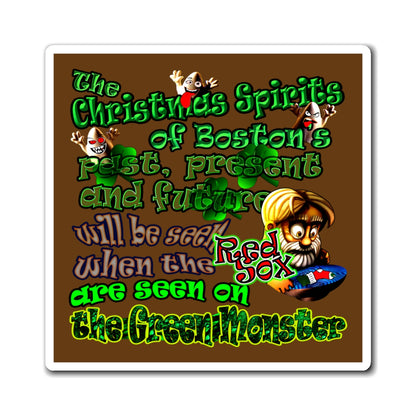 christmas spirits of boston - Magnets - (brown)