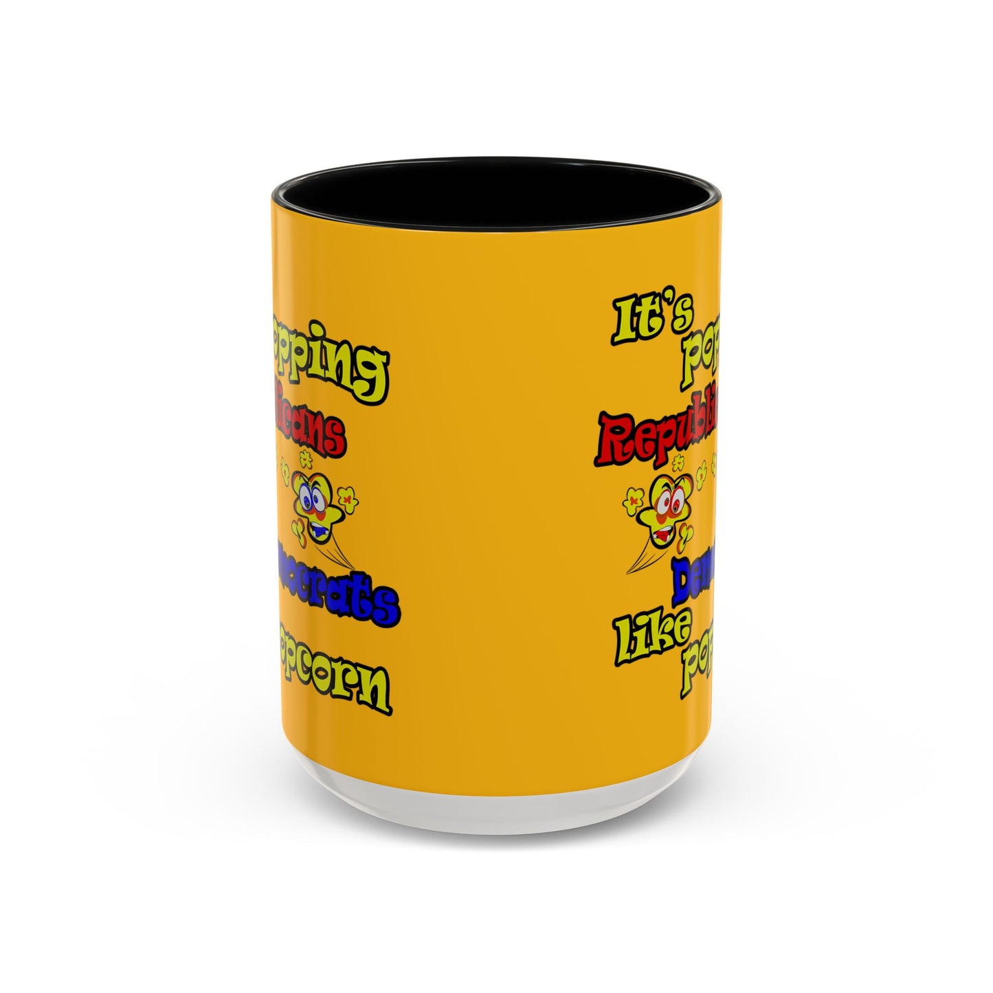 popping like popcorn - Accent Mug (yellow)