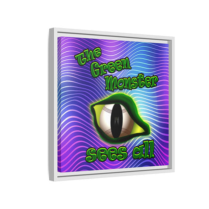 green monster - framed canvas art (purple wave)