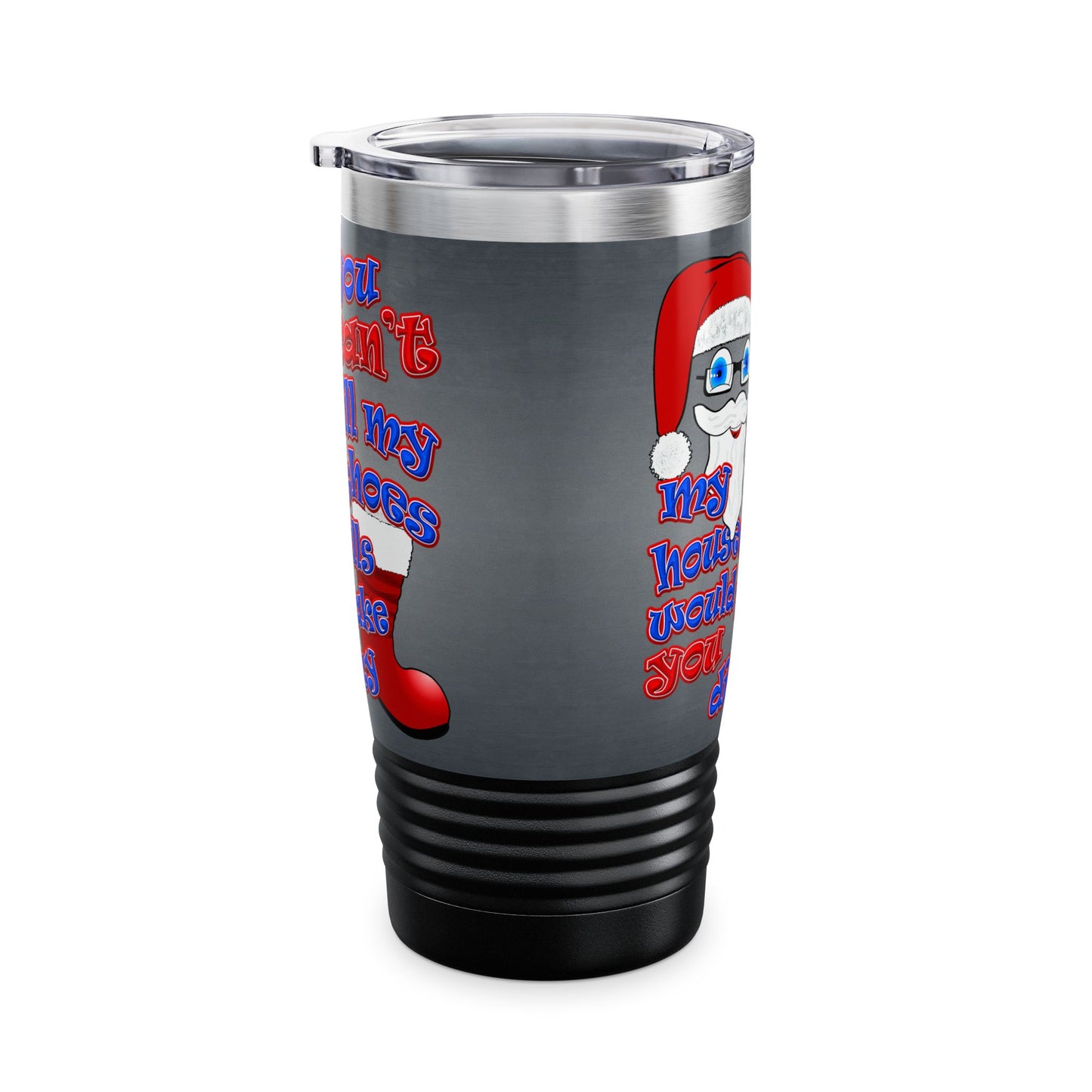 santa's shoes - Ringneck Tumbler, 20oz (grey-light grey)