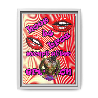hoes b4 bros - framed canvas art (yellow-orange wave)