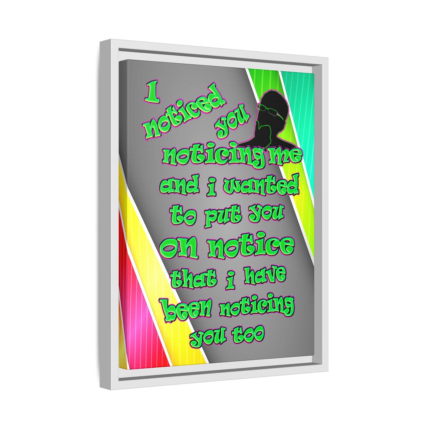 noticed you noticing - framed canvas art (rainbow split)