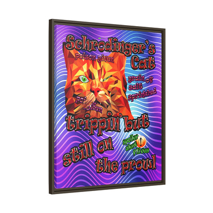 schrodinger's cat - framed canvas art (purple wave)