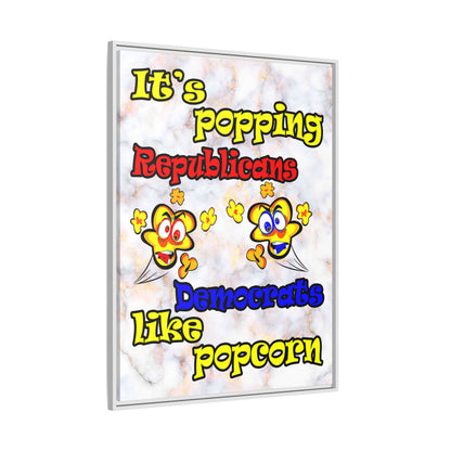 popping like popcorn - framed canvas art (white marble)