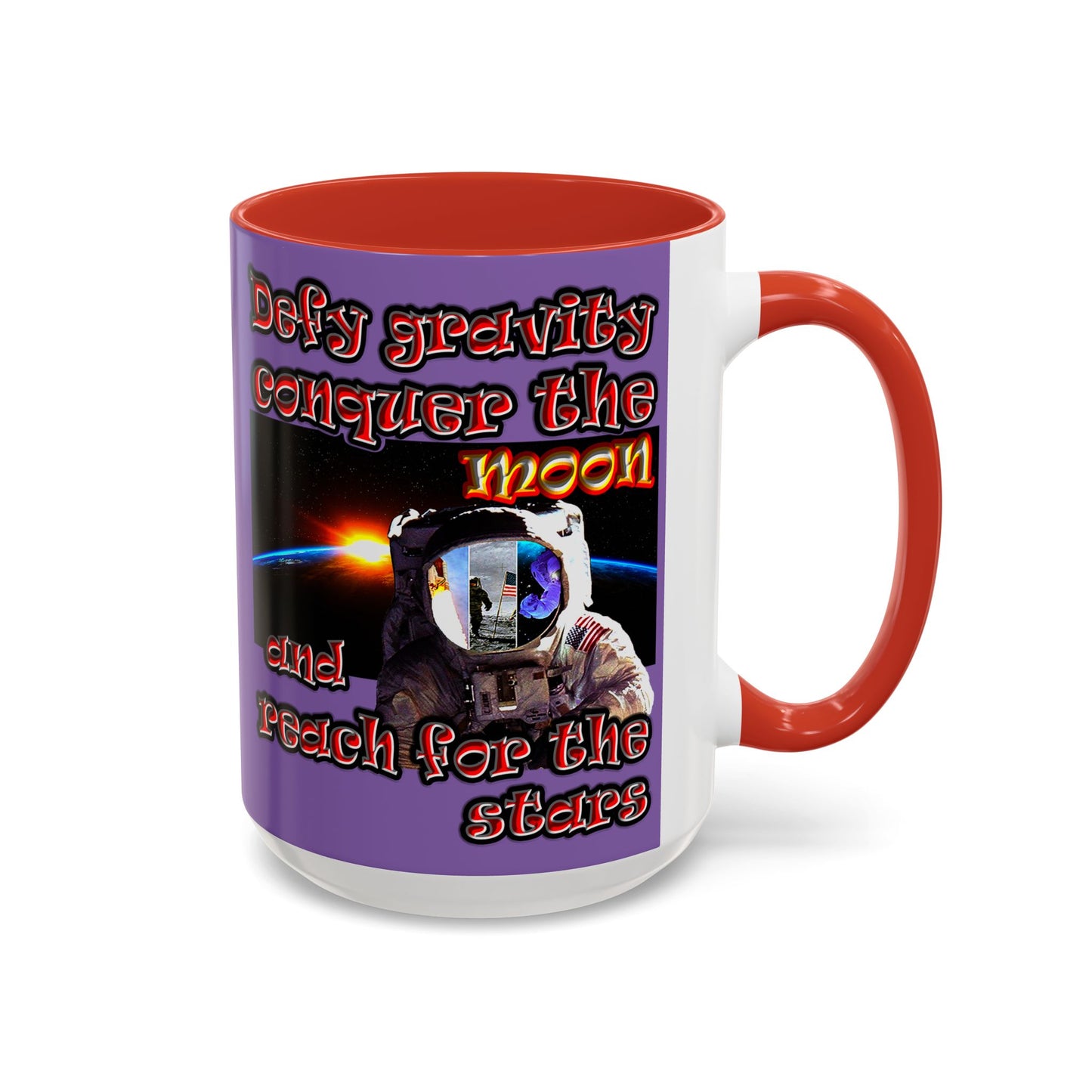 defy conquer reach - Accent Mug (light purple)