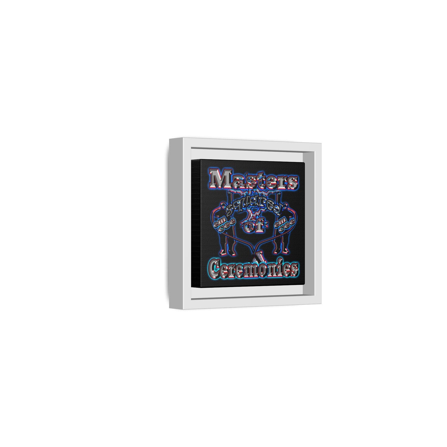 em cee squared - framed canvas art (black)