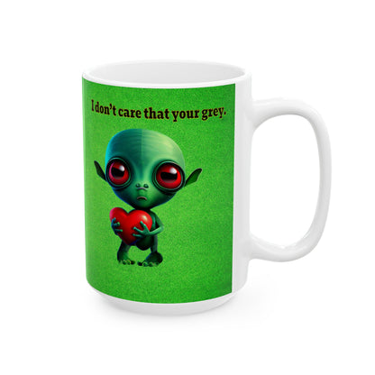 I don't care that your grey - White Mug (green turf)