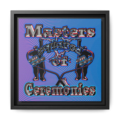 em cee squared - framed canvas art (light blue-purple wave)