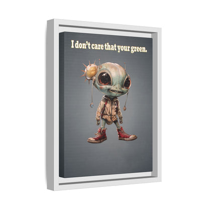 I don't care that your green - framed canvas art (grey-light grey)